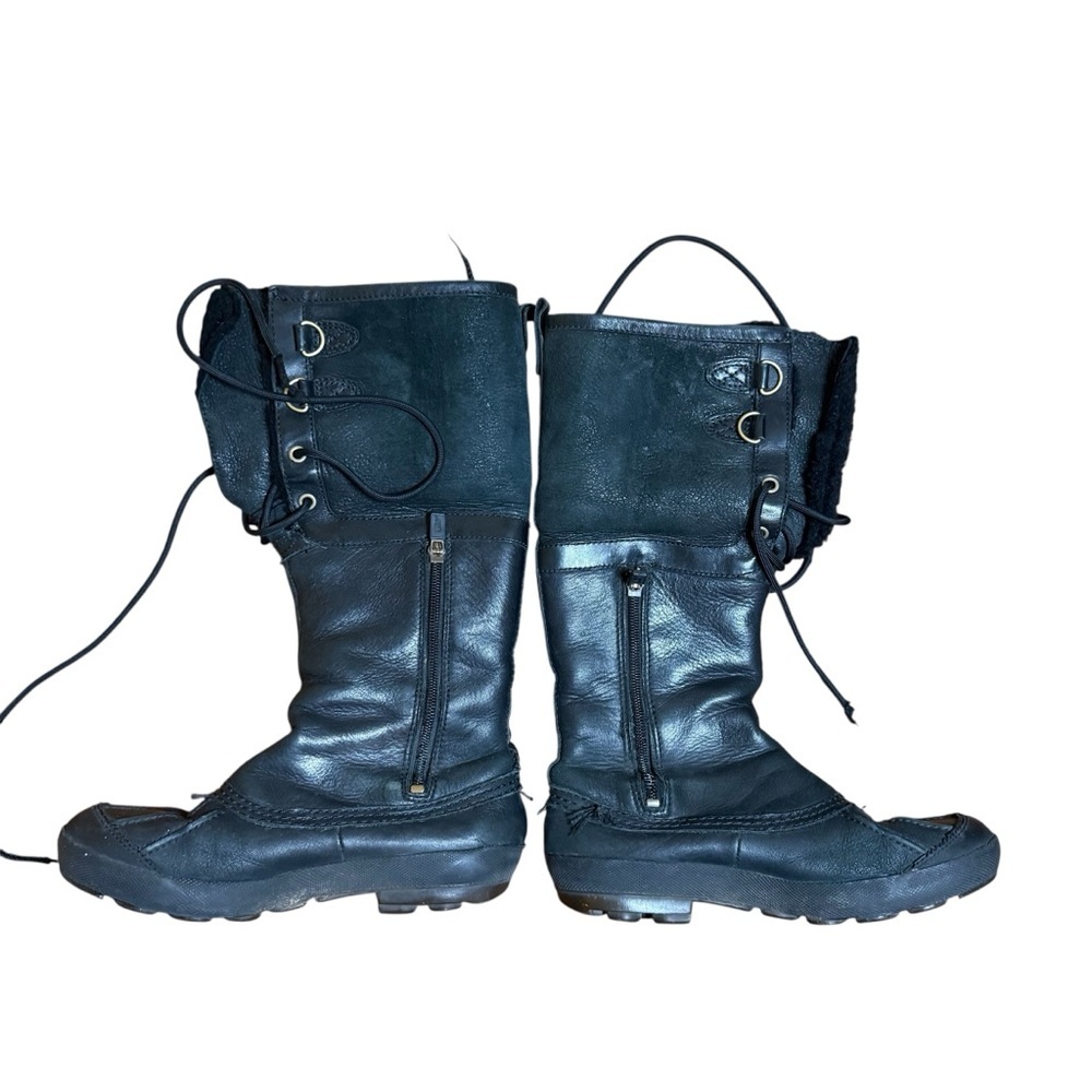 UGG Waterproof Black Leather Shearling Winter Boots EU 36 US 5.5–6